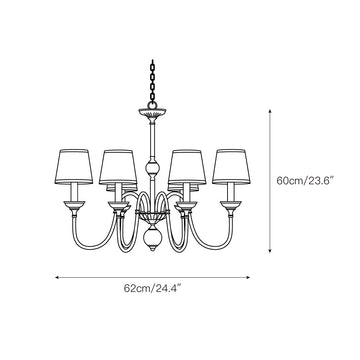 Diana Brass Chandelier – detail 3 — Dimension drawings 1