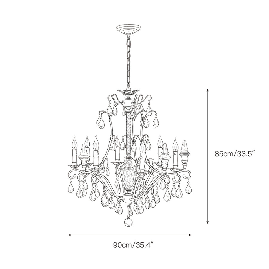 Diodem Crystal Chandelier – detail 5 — Dimension drawings 3