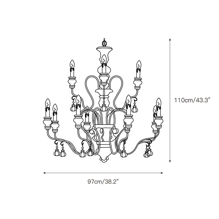 Donnelly Country Chandelier – detail 7 — Dimension drawings 4