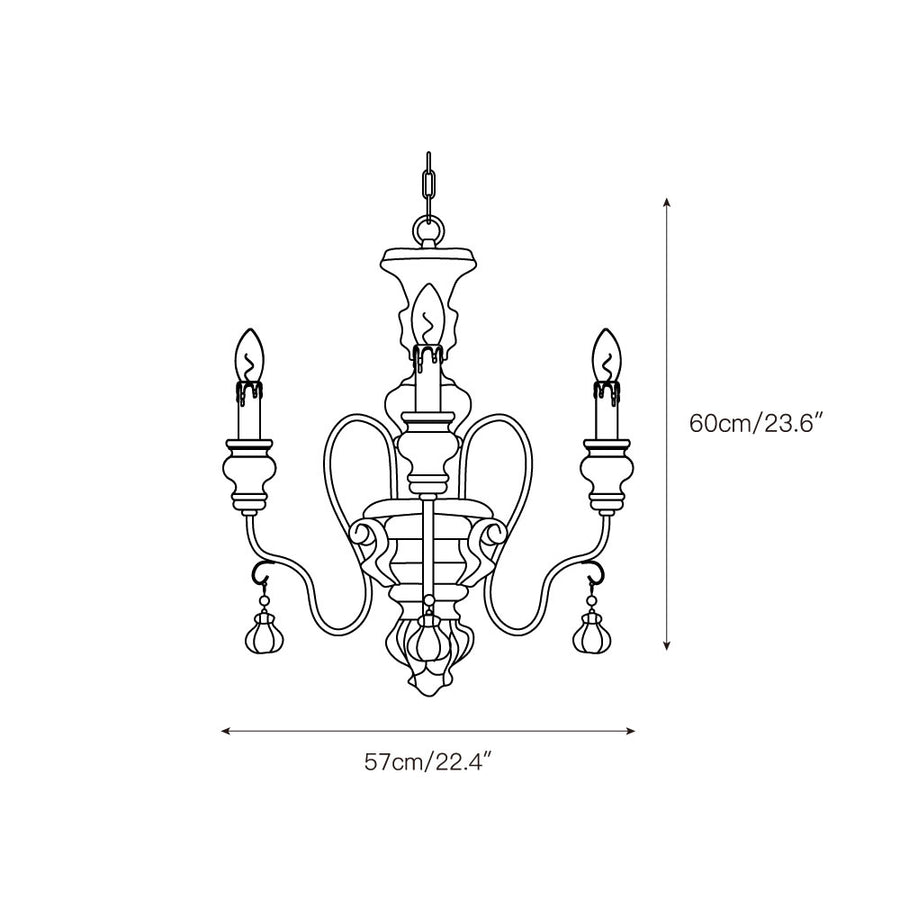Donnelly Country Chandelier – detail 4 — Dimension drawings 1