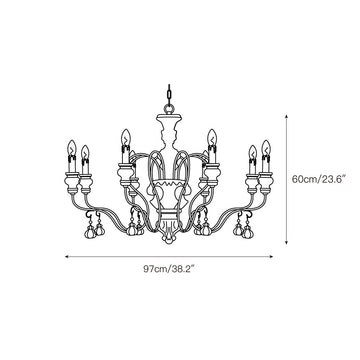 Donnelly Country Chandelier – detail 6 — Dimension drawings 3