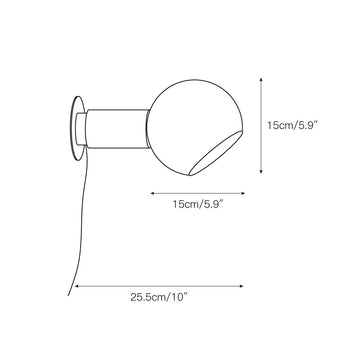 Donya Sphere Wall Lamp – detail 3 — Dimension drawings 1