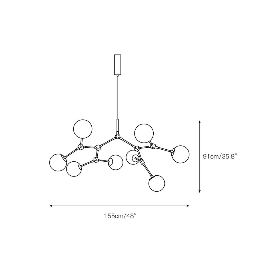 Drop Ball Chandelier – detail 3 — Dimension drawings 1