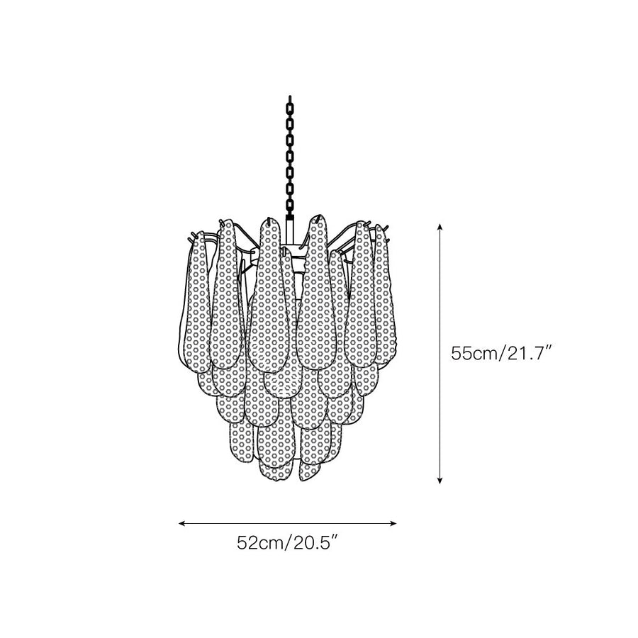 Drop Murano Chandelier – detail 3 — Dimension drawings 1