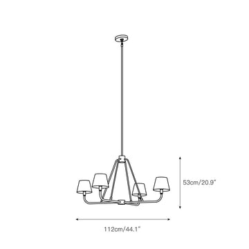 Dudley Brass Chandelier – detail 3 — Dimension drawings 1