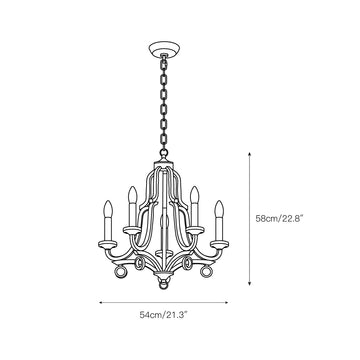 Durand Chandelier – detail 3 — Dimension drawings 1