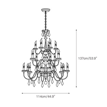 Durham Chandelier – detail 4 — Dimension drawings 2