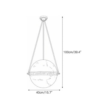 Ecliptane Orbital Alabaster Pendant Lamp – detail 3 — Dimension drawings 1