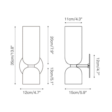 Edie Wall Lamp – detail 3 — Dimension drawings 1
