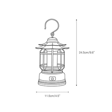 Lantern Outdoor Camping Table Lamp (built-in battery) – detail 3 — Dimension drawings 1