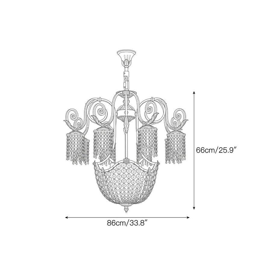 Lampadario in Cristallo Eleanor — Dimension drawings 2
