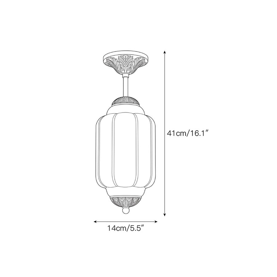 Eloise Scallop Alabaster Flush Mount Ceiling Light — Dimension drawings 1