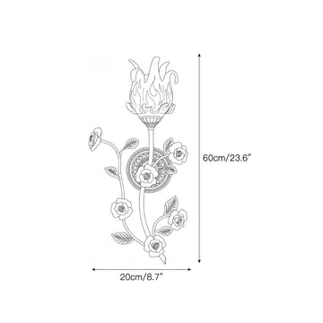 Ember & Blossom Wall Sconce – detail 3 — Dimension drawings 1
