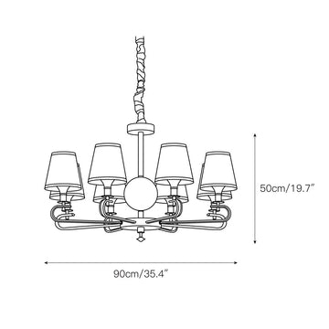 Emilea Chandelier – detail 4 — Dimension drawings 2