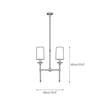 Emily Linear Chandelier – detail 3 — Dimension drawings 1