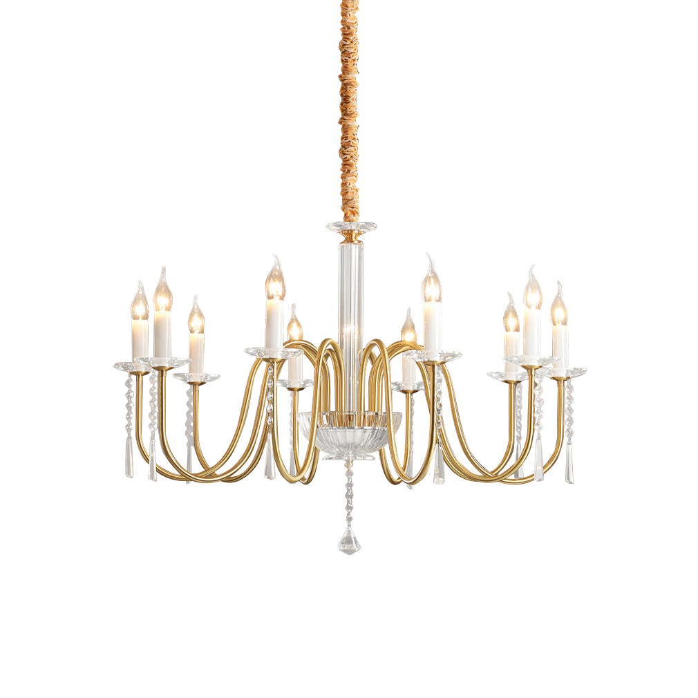 Esmery 8 Light 120V Chandelier in Etruscan Gold with Clear Optic Crystal main image 1