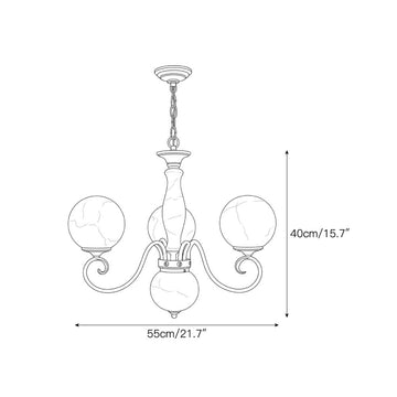 Lustre em Alabastro Evelyn — Dimension drawings 1