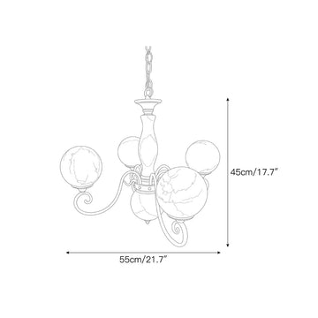 Lustre em Alabastro Evelyn — Dimension drawings 2