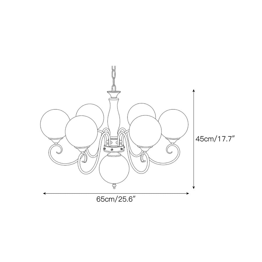 Evelyn Alabaster Chandelier — Dimension drawings 4