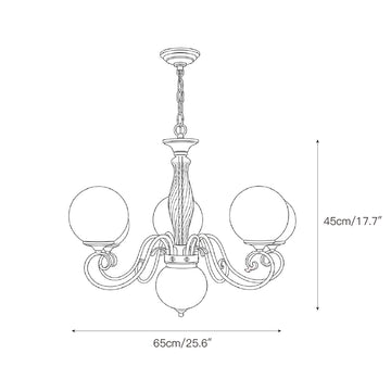 Evelyn Glass Chandelier – detail 5 — Dimension drawings 3