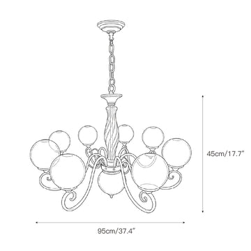 Evelyn Glass Chandelier – detail 7 — Dimension drawings 5