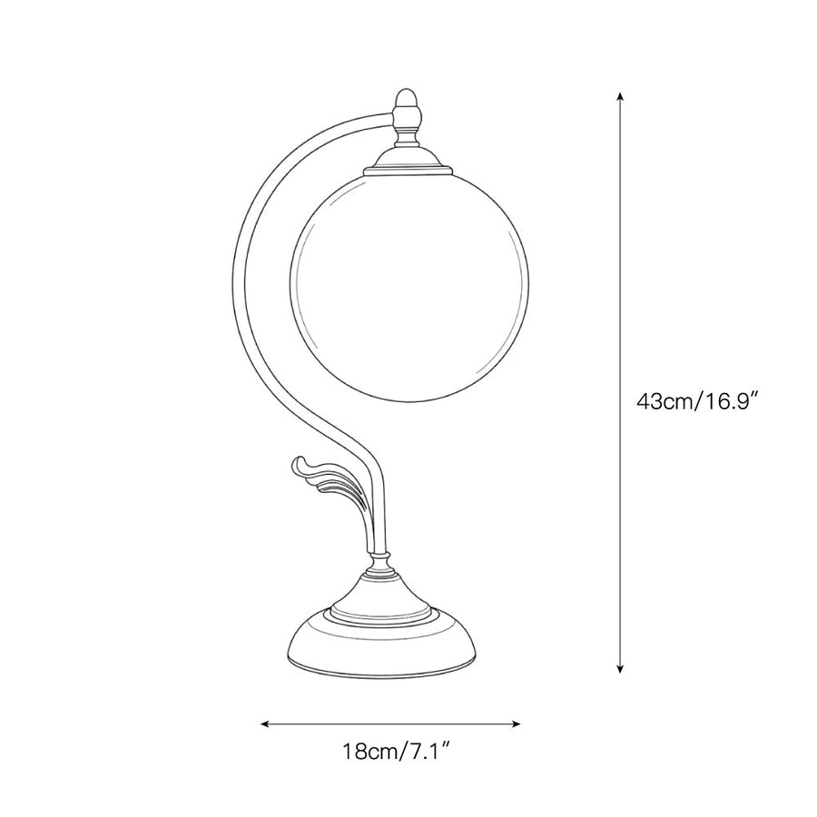 Evelyn Glass Table Lamp – detail 3 — Dimension drawings 1