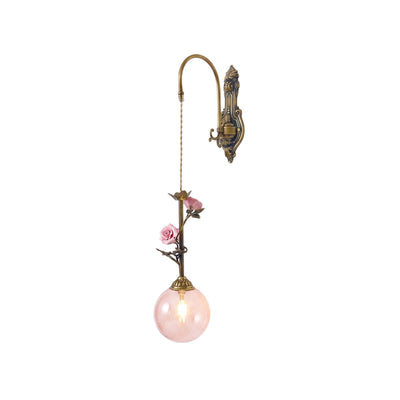 Evelyn Glass Rose Wall Sconce