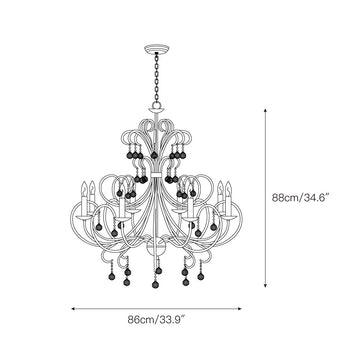 Feiss Chandelier – detail 3 — Dimension drawings 1