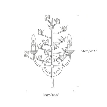 Ferroarte Branch Wall Lamp – detail 3 — Dimension drawings 1