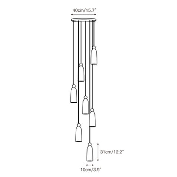 Figure Spanish Alabaster Pendant Light – detail 7 — Dimension drawings 5