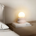 Load image into Gallery viewer, Fin Travertine Table Lamp (Built-in Battery)
