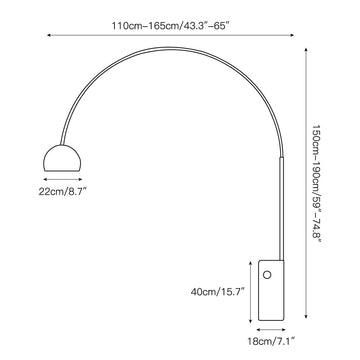 Fishing Marble Floor Lamp – detail 3 — Dimension drawings 1