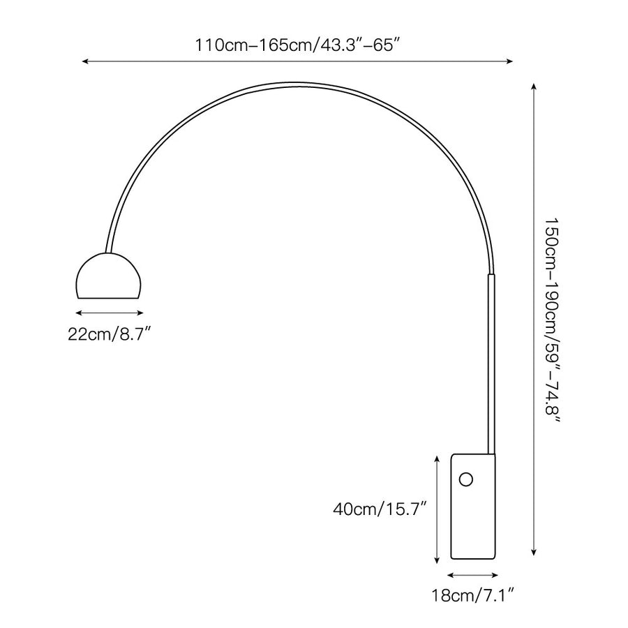 Fishing Marble Floor Lamp – detail 3 — Dimension drawings 1