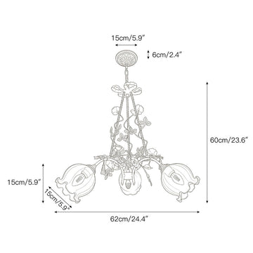 Flora Blossom Chandelier – detail 3 — Dimension drawings 1