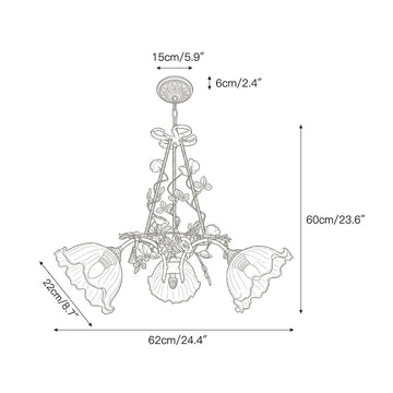 Flora Blossom Chandelier – detail 5 — Dimension drawings 3