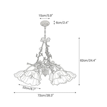 Flora Blossom Chandelier – detail 6 — Dimension drawings 4