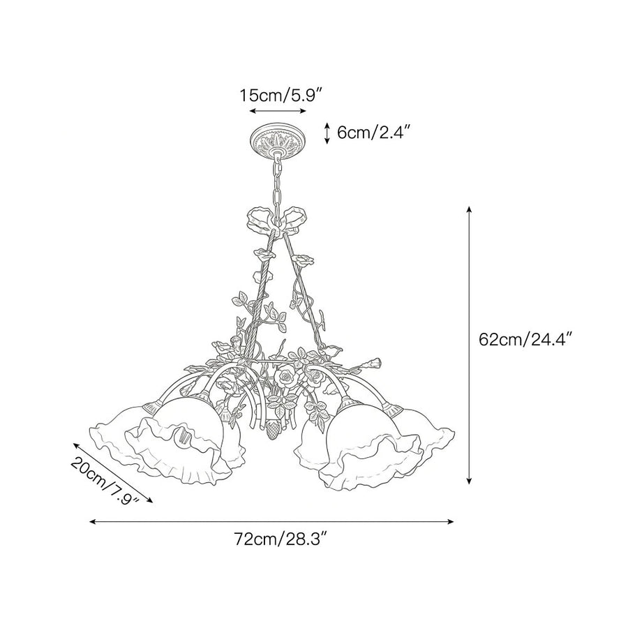 Flora Blossom Chandelier – detail 10 — Dimension drawings 8