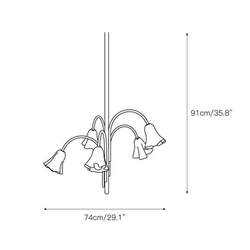 Flora Glass Chandelier – detail 3 — Dimension drawings 1