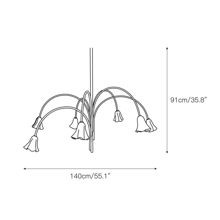 Flora Glass Chandelier – detail 4 — Planos de dimensiones 2