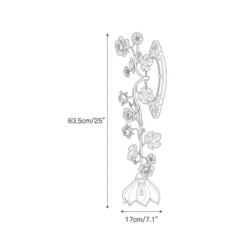 Porcelain Rose Vine Wall Sconce – detail 3 — Dimension drawings 1