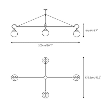 Floren Chandelier – detail 4 — Dimension drawings 2