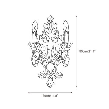 Florentine Wood Wall Lamp – detail 3 — Dimension drawings 1