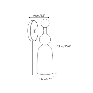 Flume Alabaster Plug-in Wall Sconce – detail 4 — Dimension drawings 2
