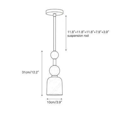Flume Alabaster Pendant Lamp – detail 3 — Dimension drawings 2