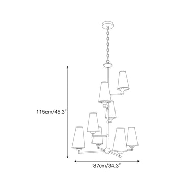 Tiered Tapered Chandelier – detail 3 — Dimension drawings 1