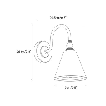 Forna Brass Wall Sconce – detail 3 — Dimension drawings 1