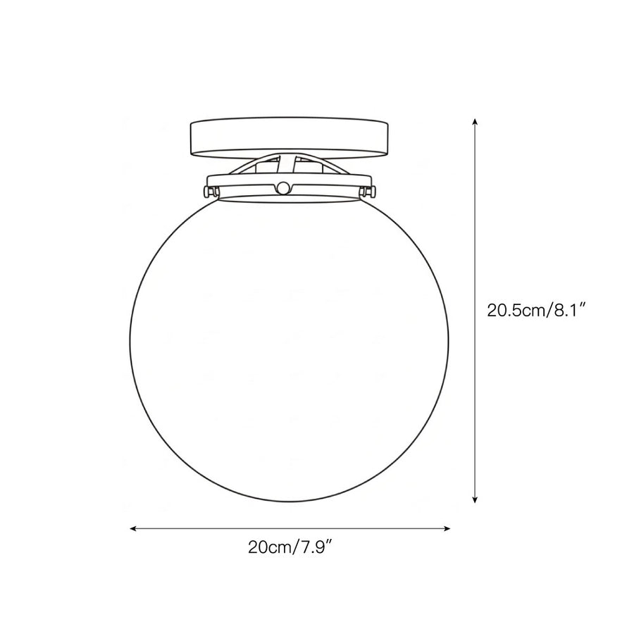 Foster Glass Ceiling Lamp – detail 3 — Dimension drawings 1