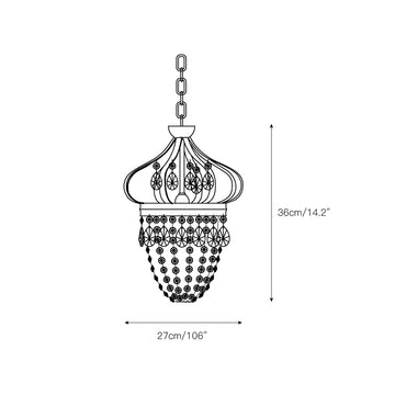 Abella Tear Drop Chandelier – detail 3 — Dimension drawings 1