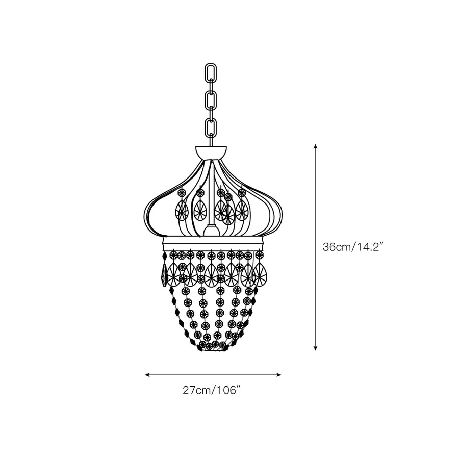 Abella Tear Drop Chandelier – detail 3 — Dimension drawings 1
