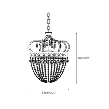 Abella Tear Drop Chandelier – detail 4 — Dimension drawings 2